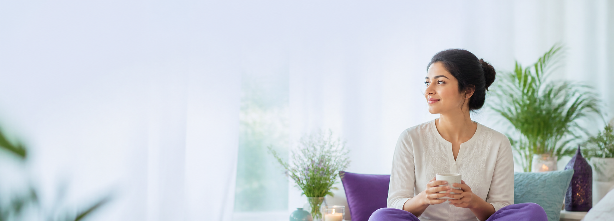 Woman in a calm Safease lifestyle setting